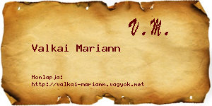 Valkai Mariann névjegykártya