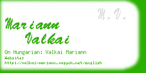 mariann valkai business card